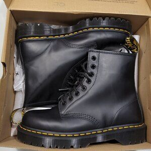 New Dr.Martens 1460  Leather Lace Up Boots In Soft  Black Size W 10 M 9